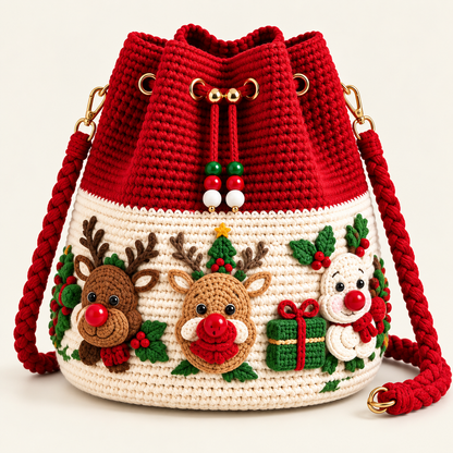 Handmade Christmas Crochet Crossbody Purse — Holiday Gift