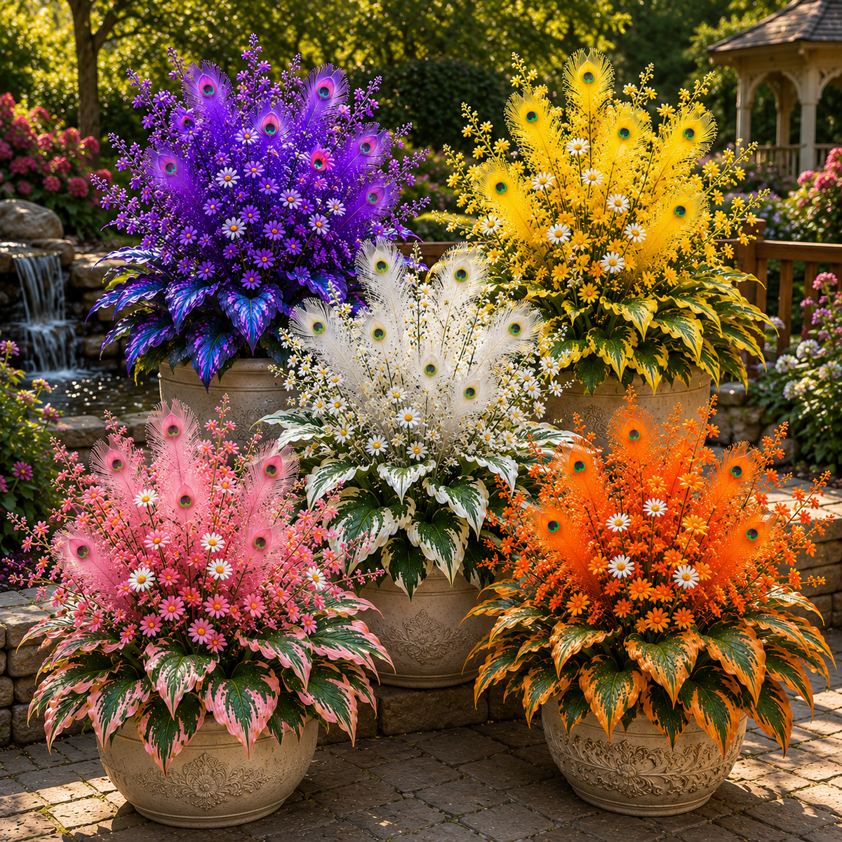 Unverified supplier illustration 1: Peacock Flame Hosta; actual plant appearance not confirmed