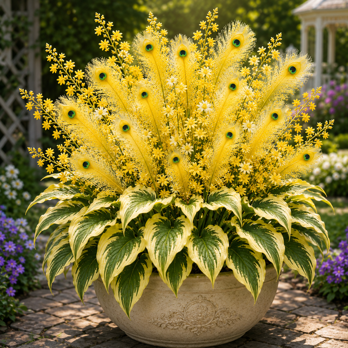 Unverified supplier illustration 3: Peacock Flame Hosta; actual plant appearance not confirmed