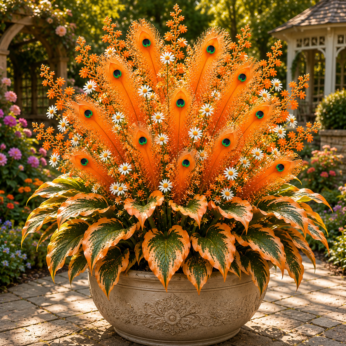 Unverified supplier illustration 5: Peacock Flame Hosta; actual plant appearance not confirmed