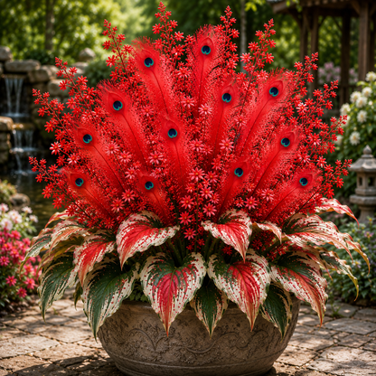 Unverified supplier illustration 6: Peacock Flame Hosta; actual plant appearance not confirmed