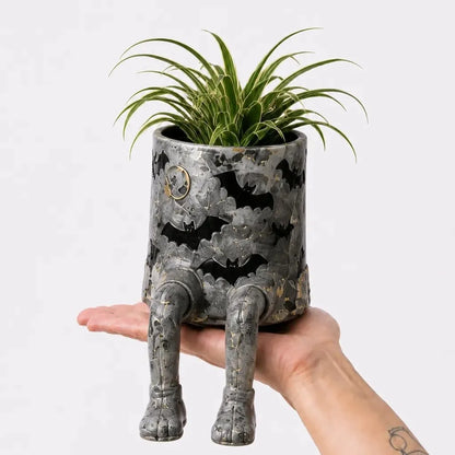 Halloween Hanging Leg Planter – Hand-Painted Resin Succulent Pot