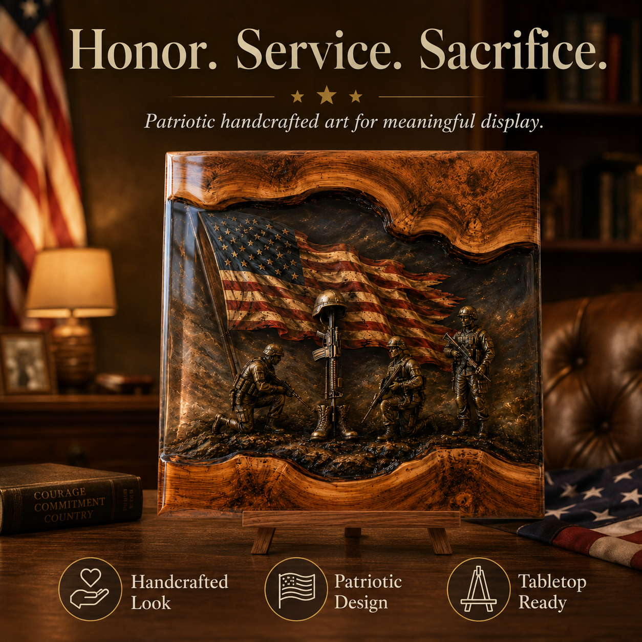 Telaion Vietnam War Veteran Cutting Board – Patriotic Military Tribute Kitchen Board