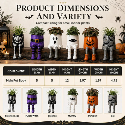 Halloween Hanging Leg Planter – Hand-Painted Resin Succulent Pot
