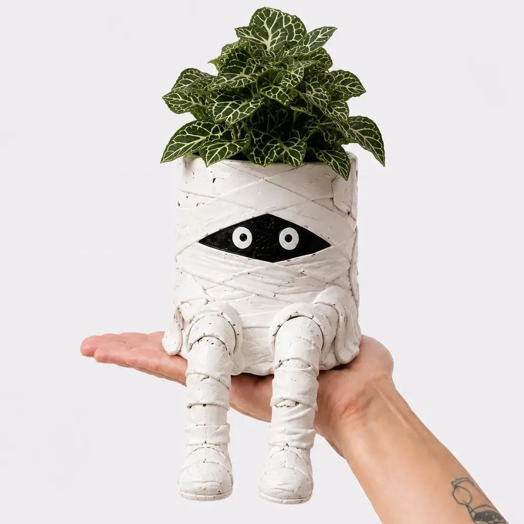 Halloween Hanging Leg Planter – Hand-Painted Resin Succulent Pot